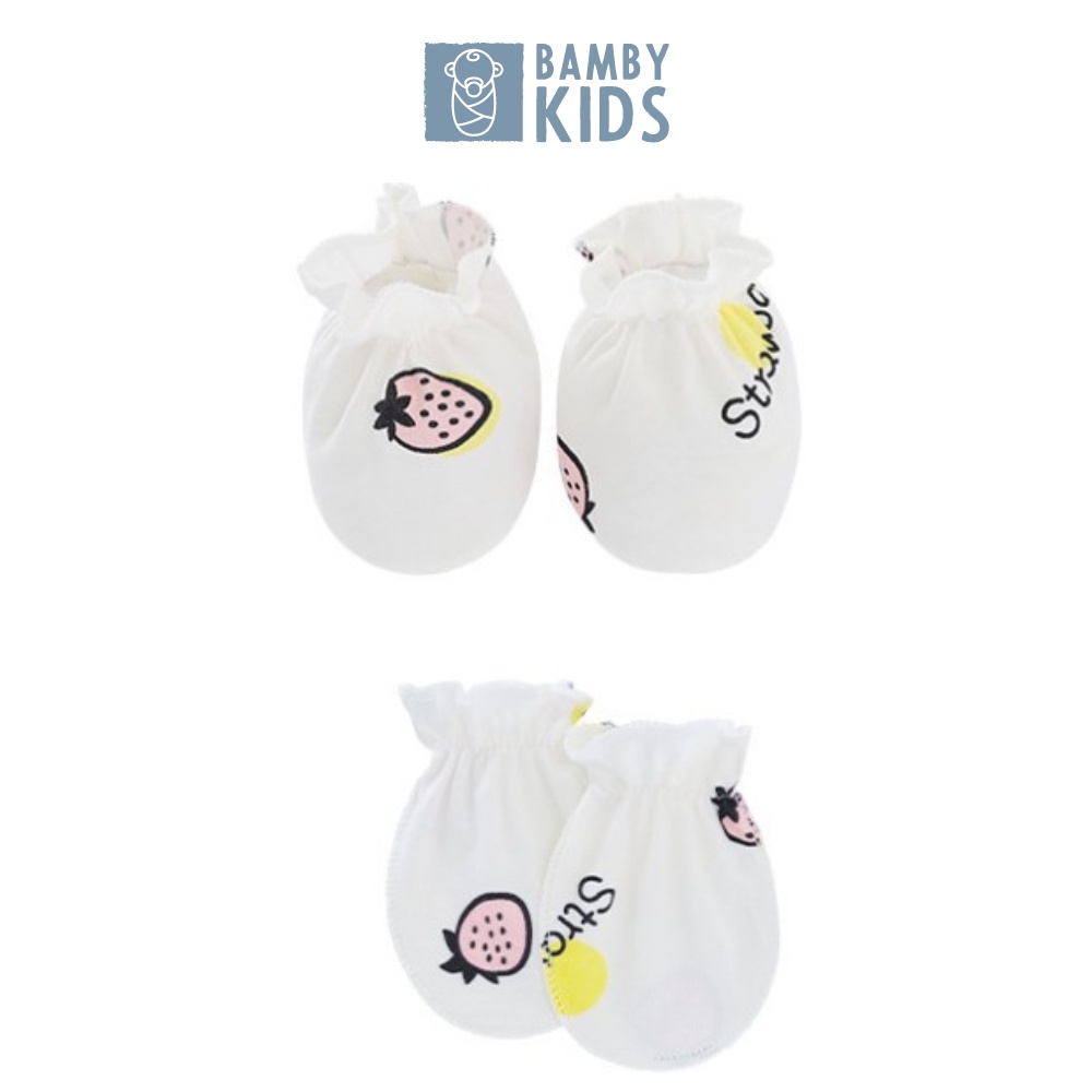 Combo 5 món mũ bao tay, bao chân cotton mềm mại cho bé sơ sinh
