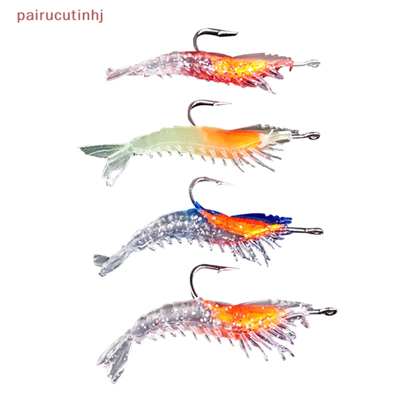 1 Cặp Mồi Câu Cá Hình Tôm Dạ Quang 6cm 3g Chất Liệu Mềm Mại Tiện Dụng