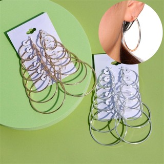 Set 6 đôi bông tai khoen tròn thời trang nữ