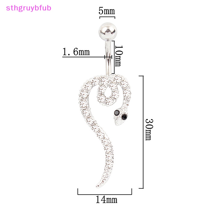 Sthb Khuyên Rốn Bằng Thép Không Gỉ Hình Rắn Đính Đá Pha Lê Gợi Cảm s VN