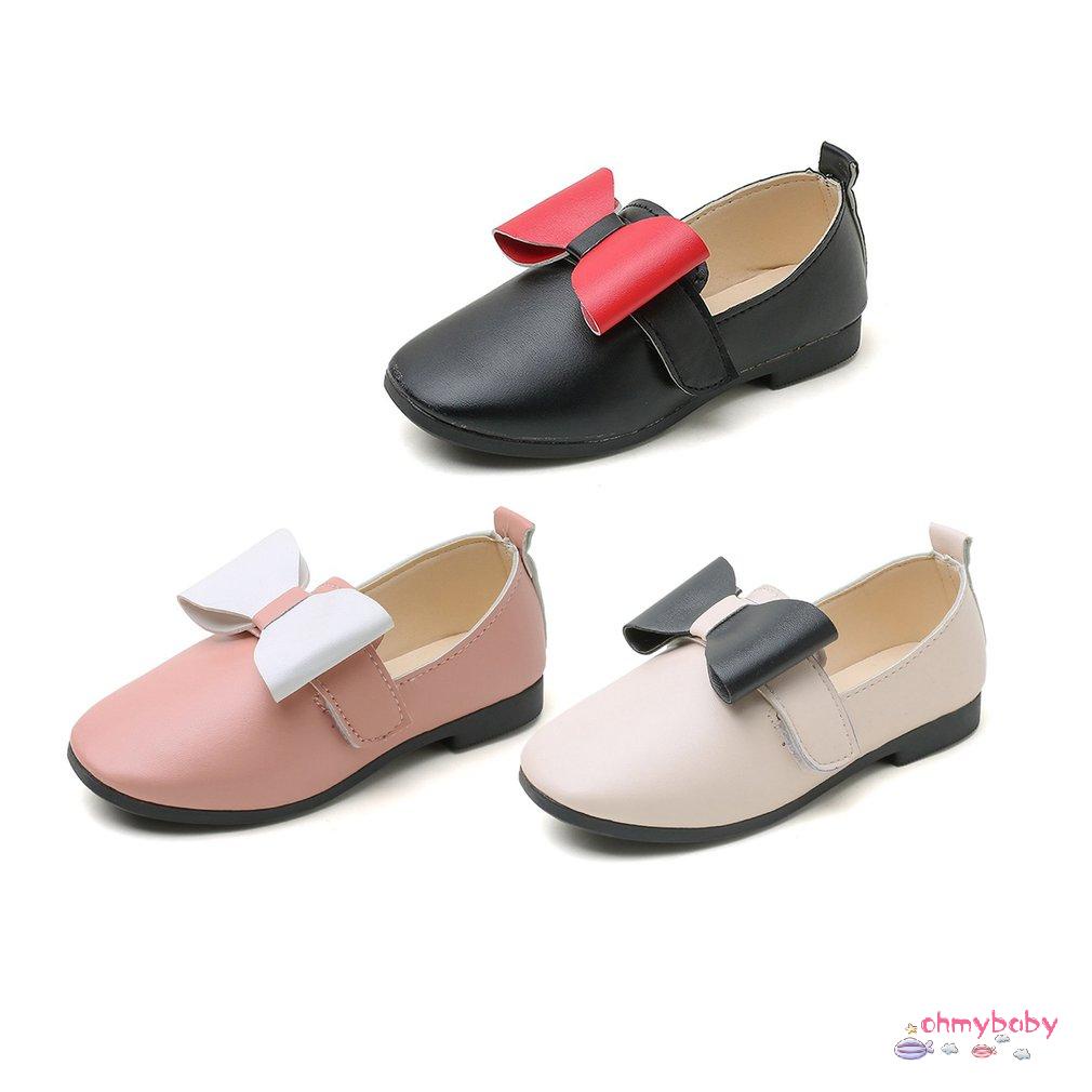 Fashion Bowknot Round Wide Toe Casual Nude Shoes Autumn Princess Dress Shoes
