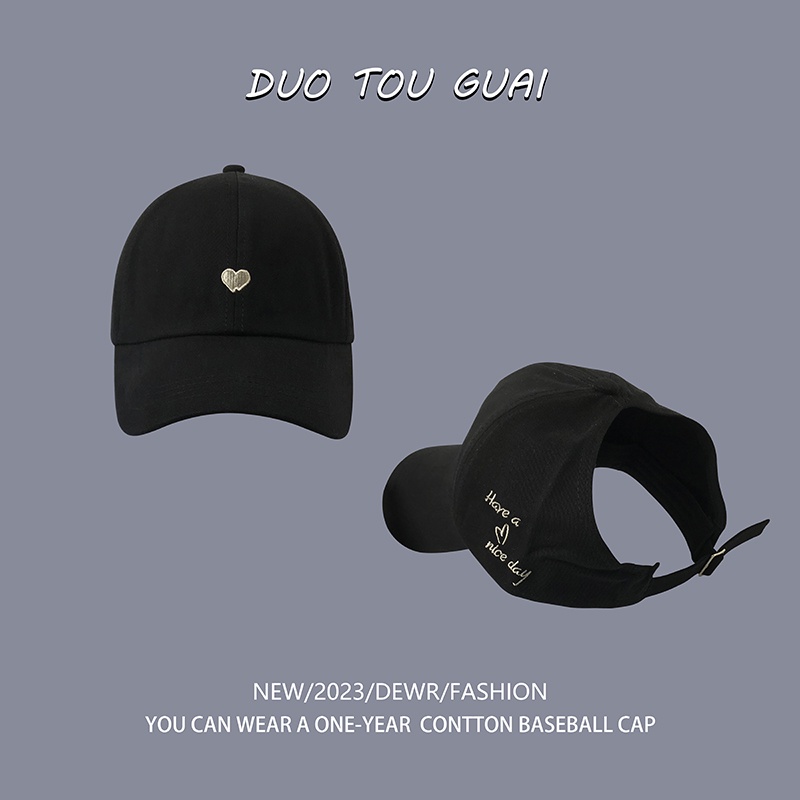 Mũ Lưỡi Trai Thêu Hình Trái Tim Phong Cách Hàn Quốc Thời Trang Cho Nữ