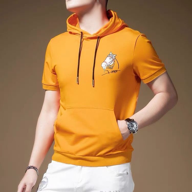 Mũ trùm đầu nam t-shirt in kim cương drawstring t-shirt