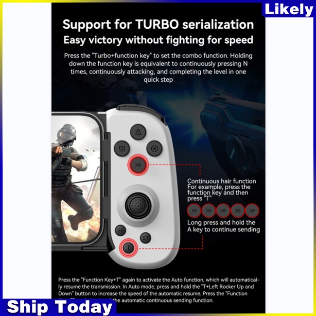 Tay Cầm Chơi Game Không Dây Kéo Dài D6 Cho IPhone Android