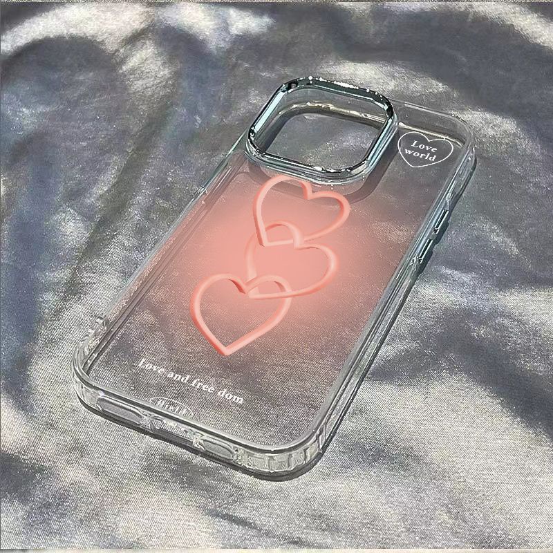 Ốp Điện Thoại Mềm Chống Sốc Họa Tiết Trái Tim Cho Iphone 14promax 13 12 11 7 8plus 9CGK