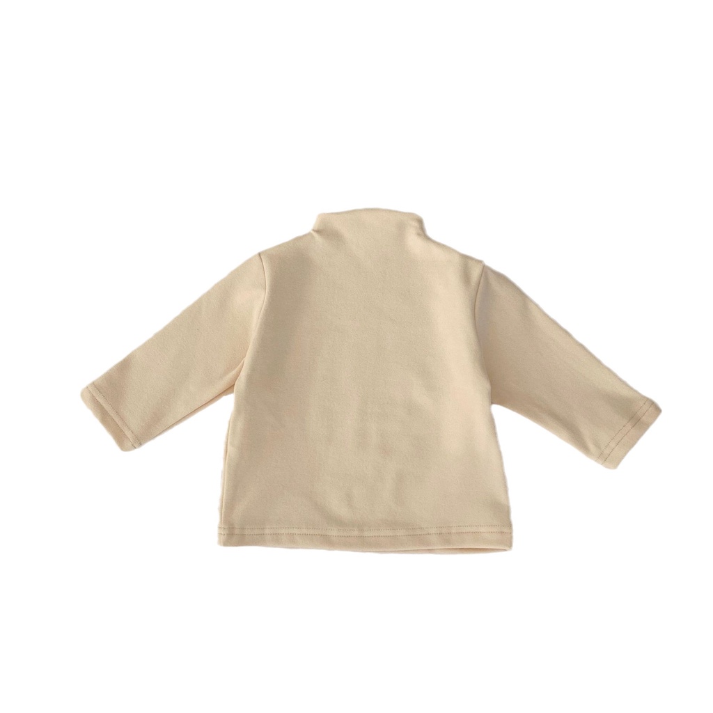 Áo Thun Tay Dài Cổ Cao Màu Trơn Đơn Giản Phong Cách Mới Mùa Thu 2023