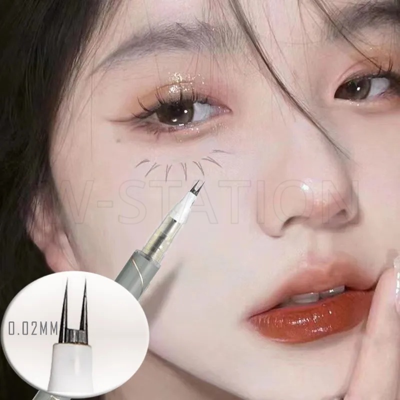 Bút Kẻ Mắt / Bút Kẻ Lông Mi Giả 2 Đầu Siêu Mỏng / Bút Kẻ Mắt Dạng Lỏng Chống Nước