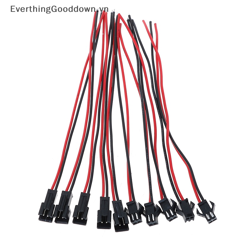 Everthinggooddown 10 Bộ 10 Đầu Nối Dây JST SM 2pins male Sang female vn