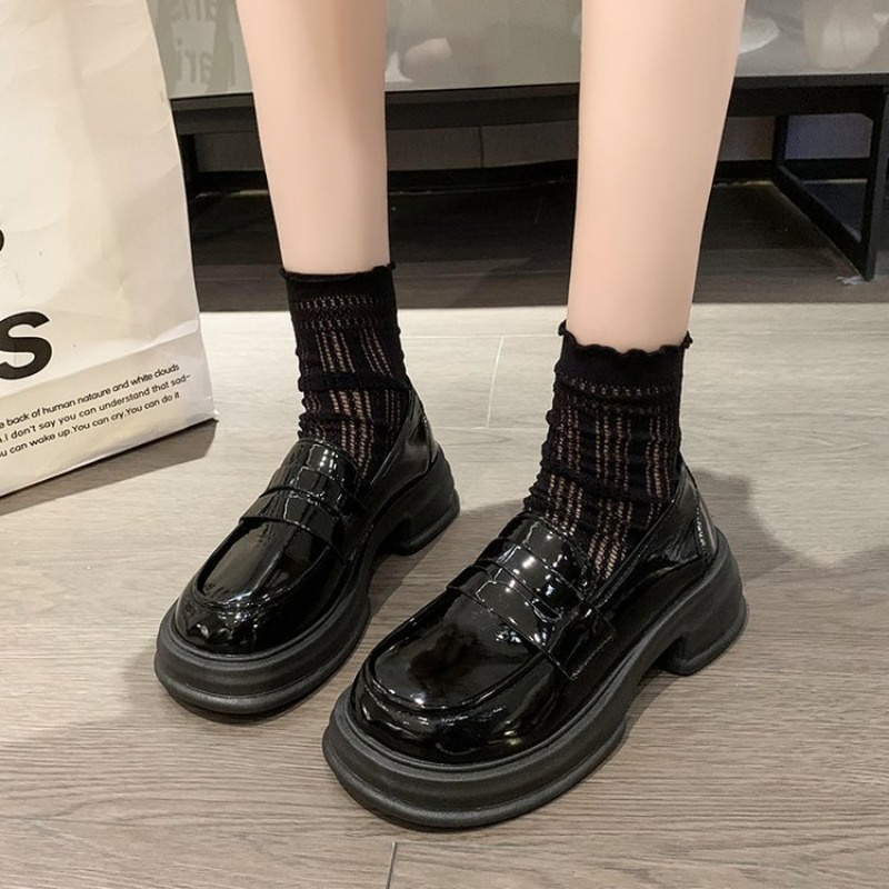 Giày Da Bóng Đế Dày Phong Cách Lolita Xinh Xắn Cho Nữ