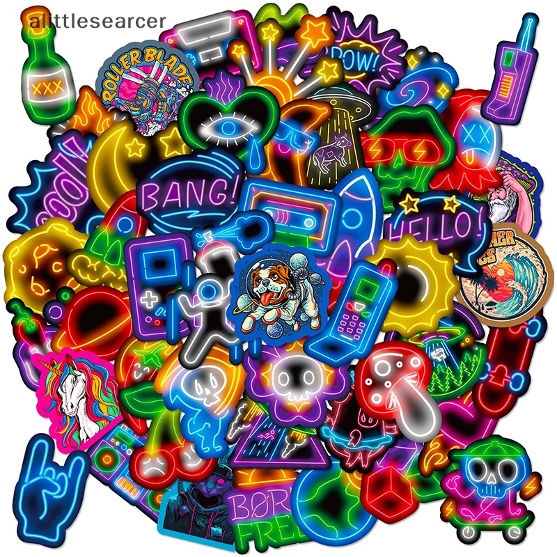 Bộ 50 Đề Can Họa Tiết Hoạt Hình Graffiti Trang Trí Vali / Laptop / Xe Hơi