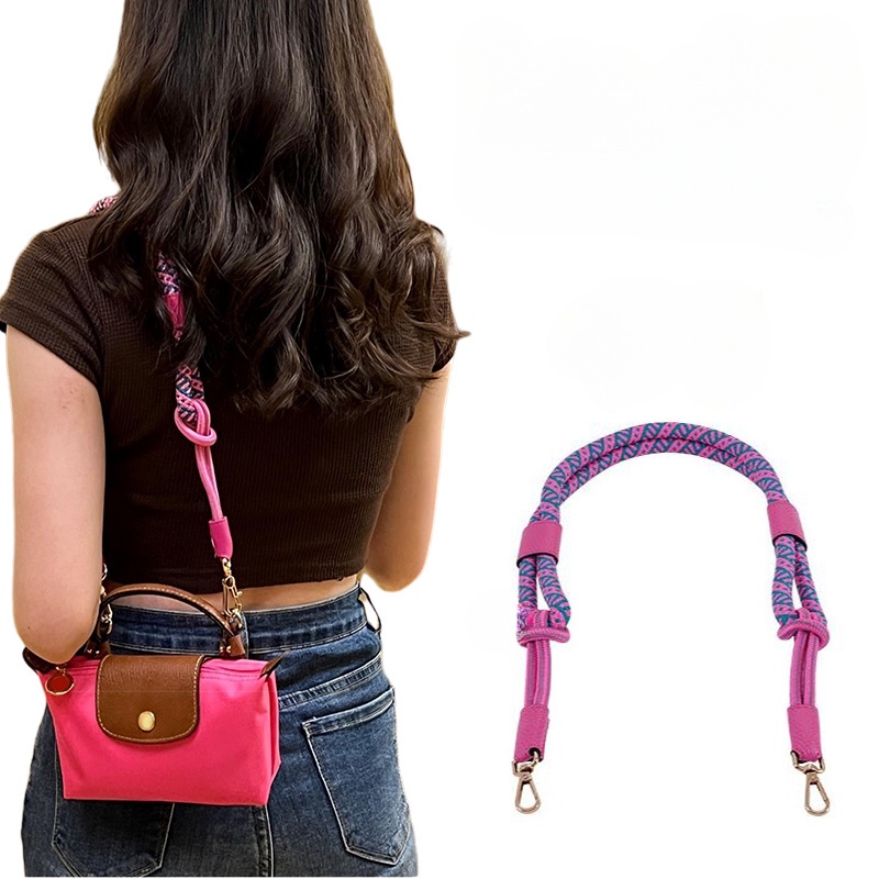 LONGCHAMP Dây Đeo Túi Xách Mini Dài 78cm Màu Sắc Tương Phản DIY