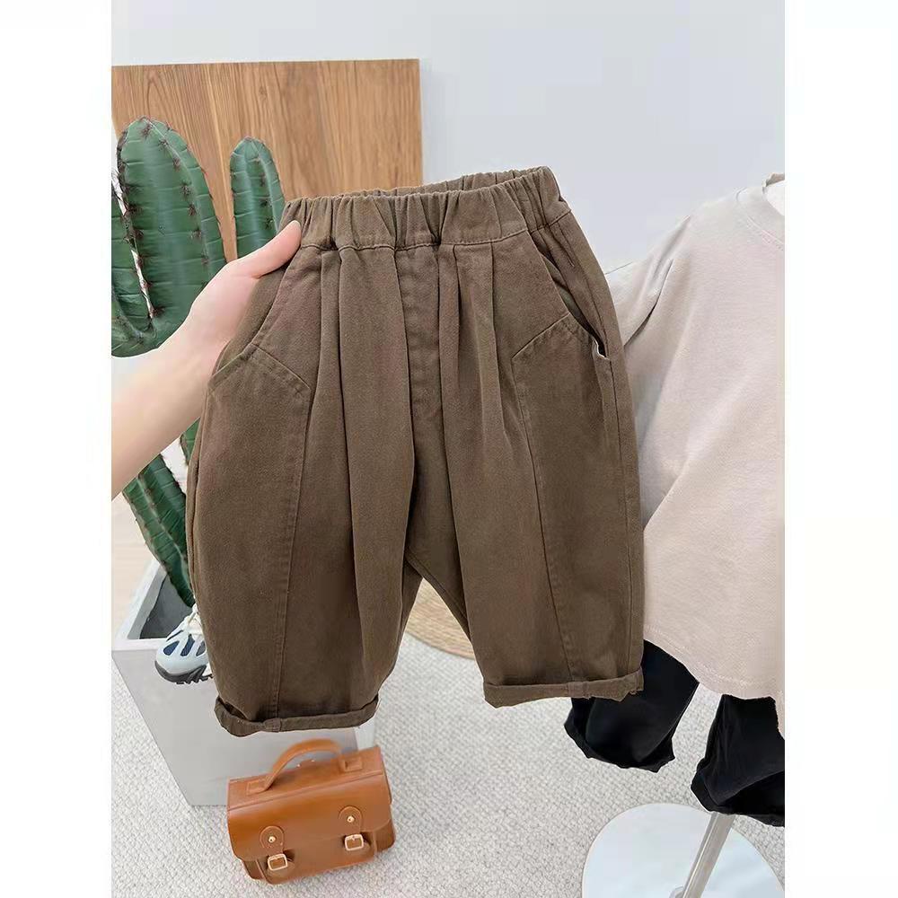 Quần Yếm Cotton Dệt Kim Phong Cách Retro Mẫu Mới 2023 Thời Trang Mùa Thu Cho Bé