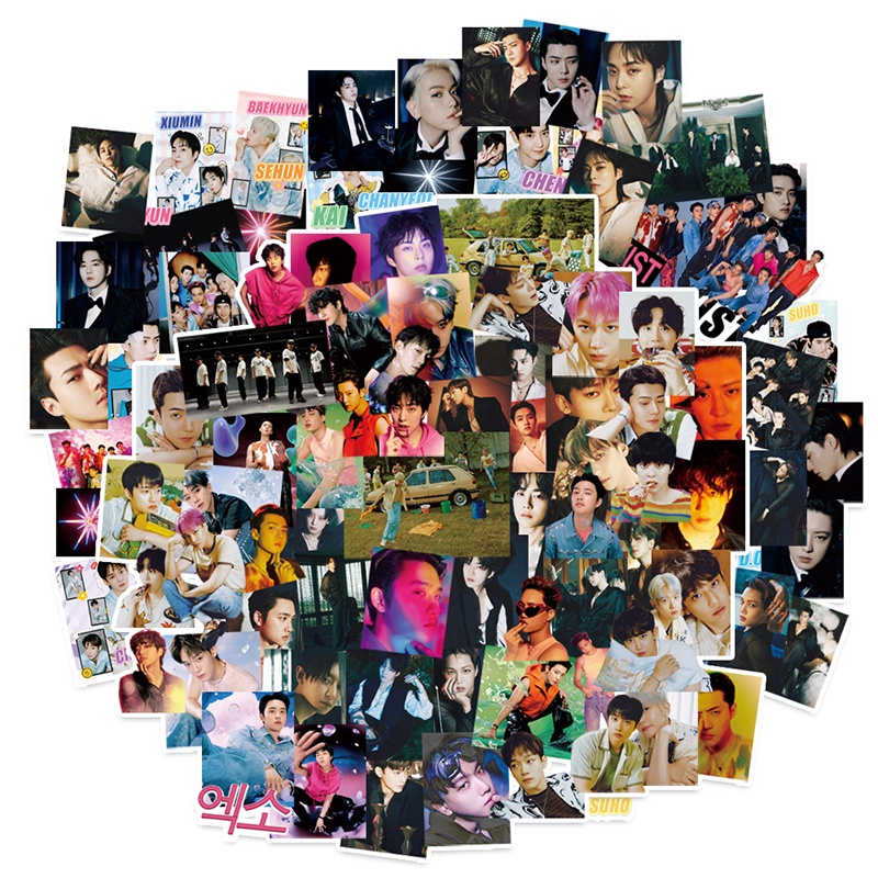 Set 100 Sticker EXO Trang Trí Đa Dụng Chất Lượng Cao