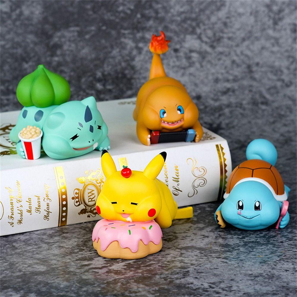 Sjl Đồ trang trí Nhân Vật pikachu squirtle Đang Ngủ Đầy Sao Bóng Đènasaur Bằng pvc Làm Quà Sinh Nhật