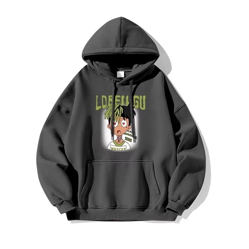 Áo Hoodie In Họa Tiết Hoạt Hình Phong Cách Hip hop Mỹ Cho Nam