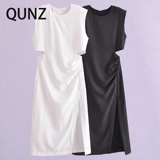 Qunz Phong Cách Váy Mini Khắc Màu Tinh Khiết 2300