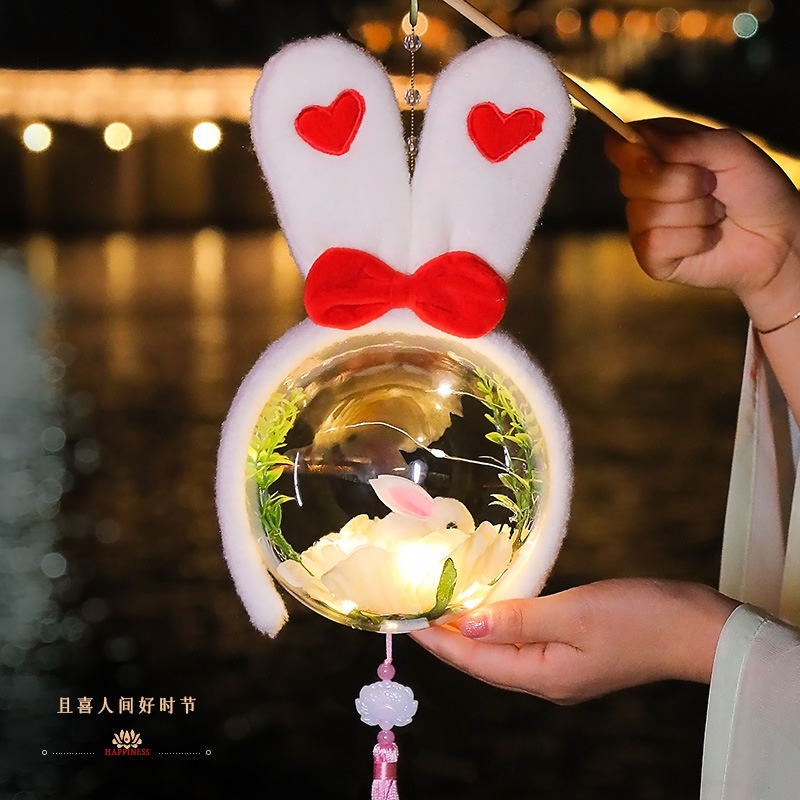 Lồng Đèn Hình Thỏ Trung Hoa Thủ Công Dùng Trang Trí