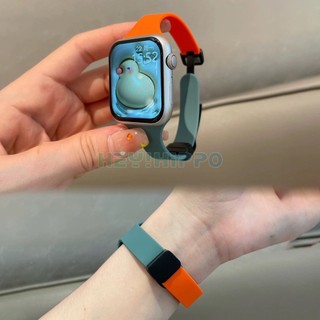 Dây Đeo silicone Khóa Nam Châm Gấp Được Cho Đồng Hồ Thông Minh iwatch 45 / 44 / 42 / 41 / 40 / 49 / 38mm series 8 / 7 / 6 / 42 / 41 / 40 / 49