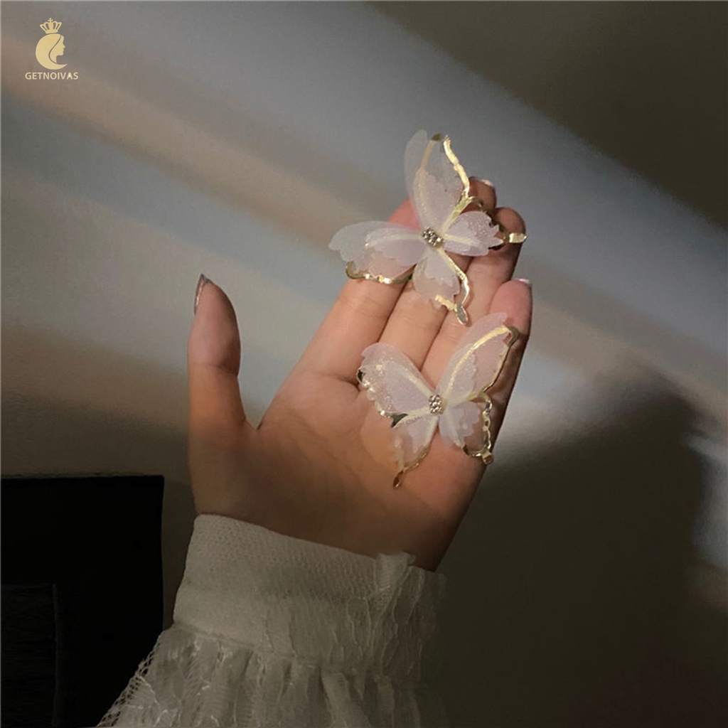GETNOIVAS Bông Tai Hình Bướm Lấp Lánh Duyên Dáng Dành Cho Nữ