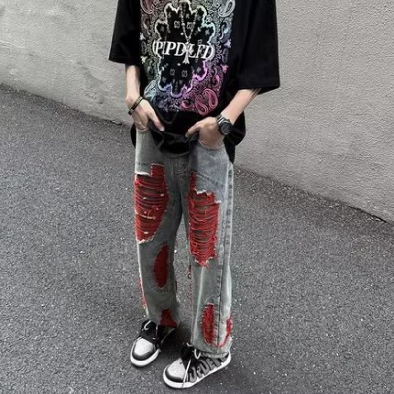 Quần Jeans Nam Dài Dáng Rộng Thời Trang Phong Cách Đường Phố