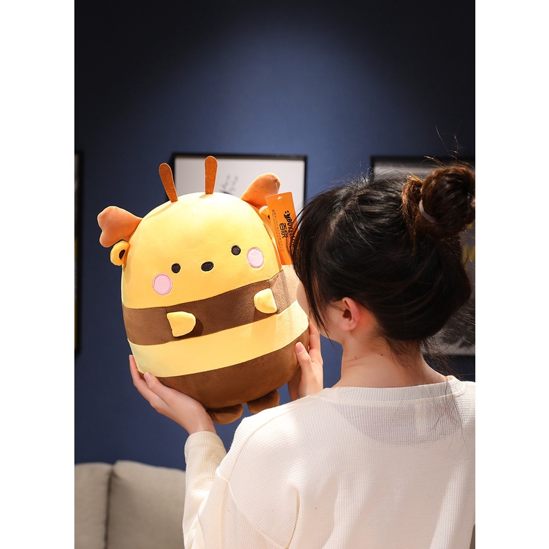 Gối Ôm Nhồi Bông Thiết Kế Hình Chú Ong Hoạt Hình Sáng Tạo