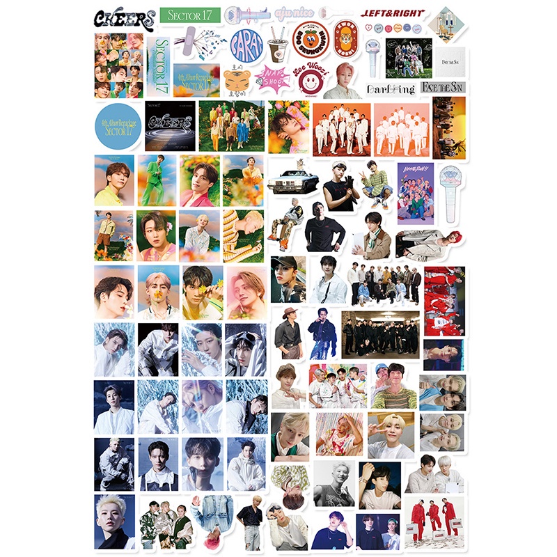 Set 50-107 sticker Dán Trang Trí Điện Thoại / laptop / Vali Hình Nhóm Nhạc seventeen