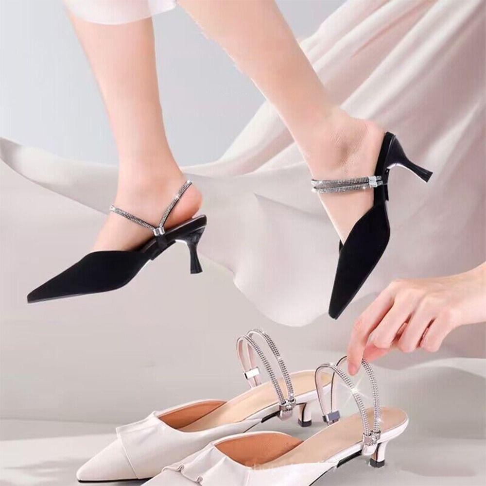 Niuyou dây giày nữ, giày trang trí gói cao gót bó dây giày, thời trang có thể điều chỉnh mắt cá chân giữ miễn phí tam giác dây giày lười nữ