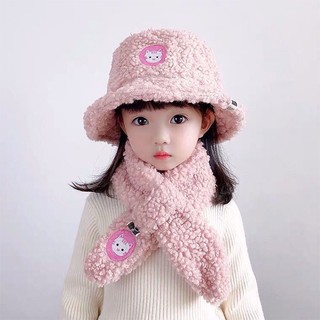 Set Mũ Len Và Khăn Choàng Cổ Giữ Ấm Cho Bé
