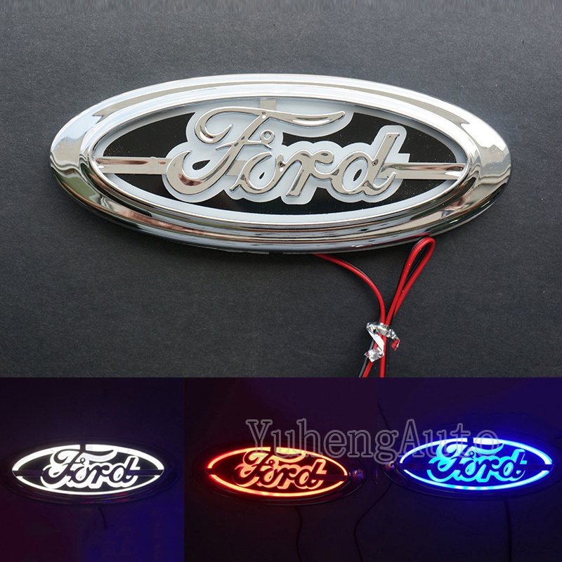 Miếng Dán Logo 5D 14.5X5.6Cm Có Đèn LED Cho Xe Ford Focus Mondeo Ecosport Escort Taurus