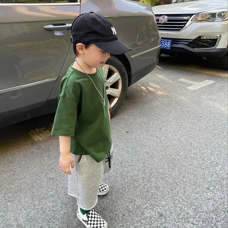 Áo Thun Tay Ngắn Dáng Rộng Chất Liệu 100% Cotton Cao Cấp Thời Trang Theo Phong Cách Hàn Quốc Cho Bé