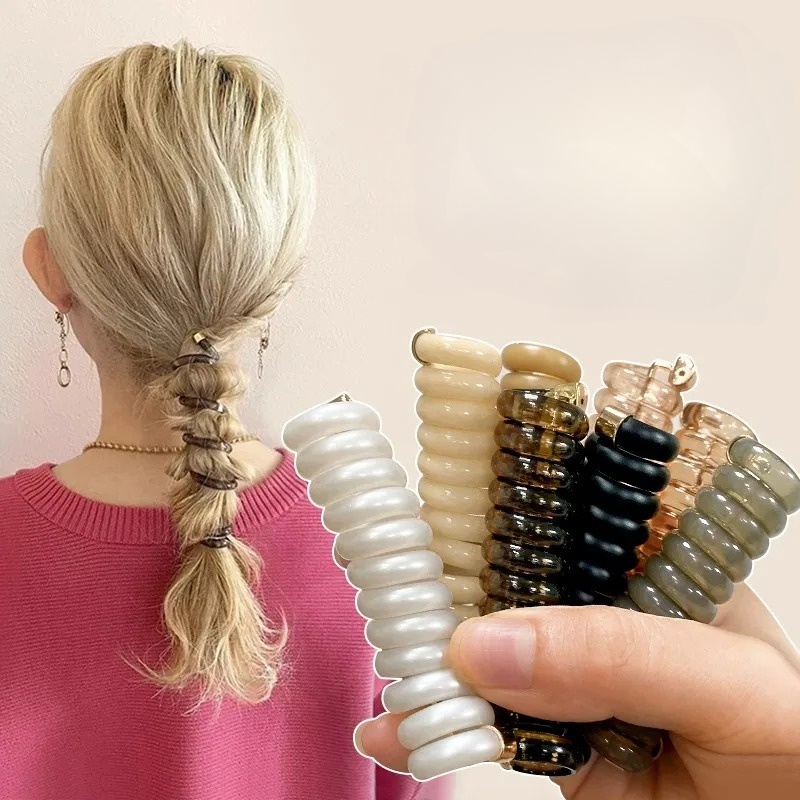 dây buộc tóc lò xo Tóc đuôi ngựa cố định tạo tác đầu dây thời trang của phụ nữ đường dây điện thoại vòng tóc dây đeo tóc bền đàn hồi cao