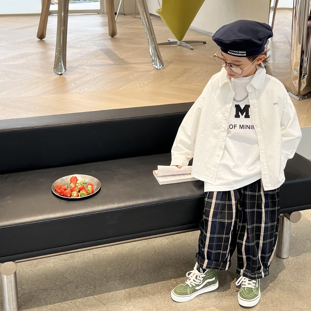 Áo sơmi bé trai NEWYORK AB695 sz 90-140, áo sơmi in hình lưng cho bé thời trang