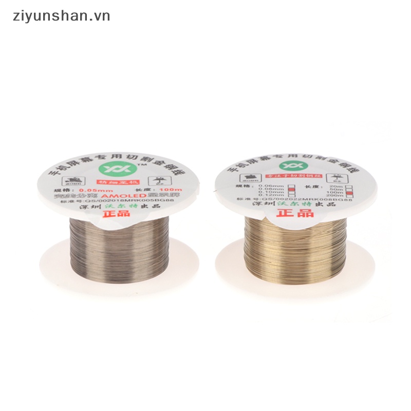 Ziyunshan 100m 0,04 0,05 0,06 0,08 0,1mm thép hợp kim molypden đường cắt màn hình lcd tách dây kim cương công cụ sửa chữa điện thoại vn