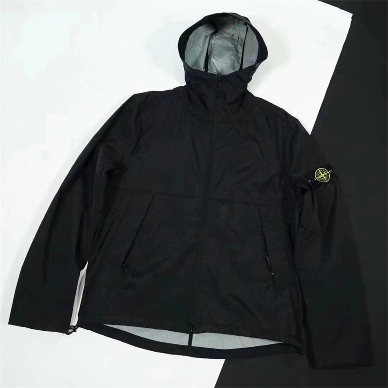Thêu logo stone island áo khoác ngoài trời ban đầu áo khoác có mũ trùm đầu áo khoác unisex áo khoác bomber