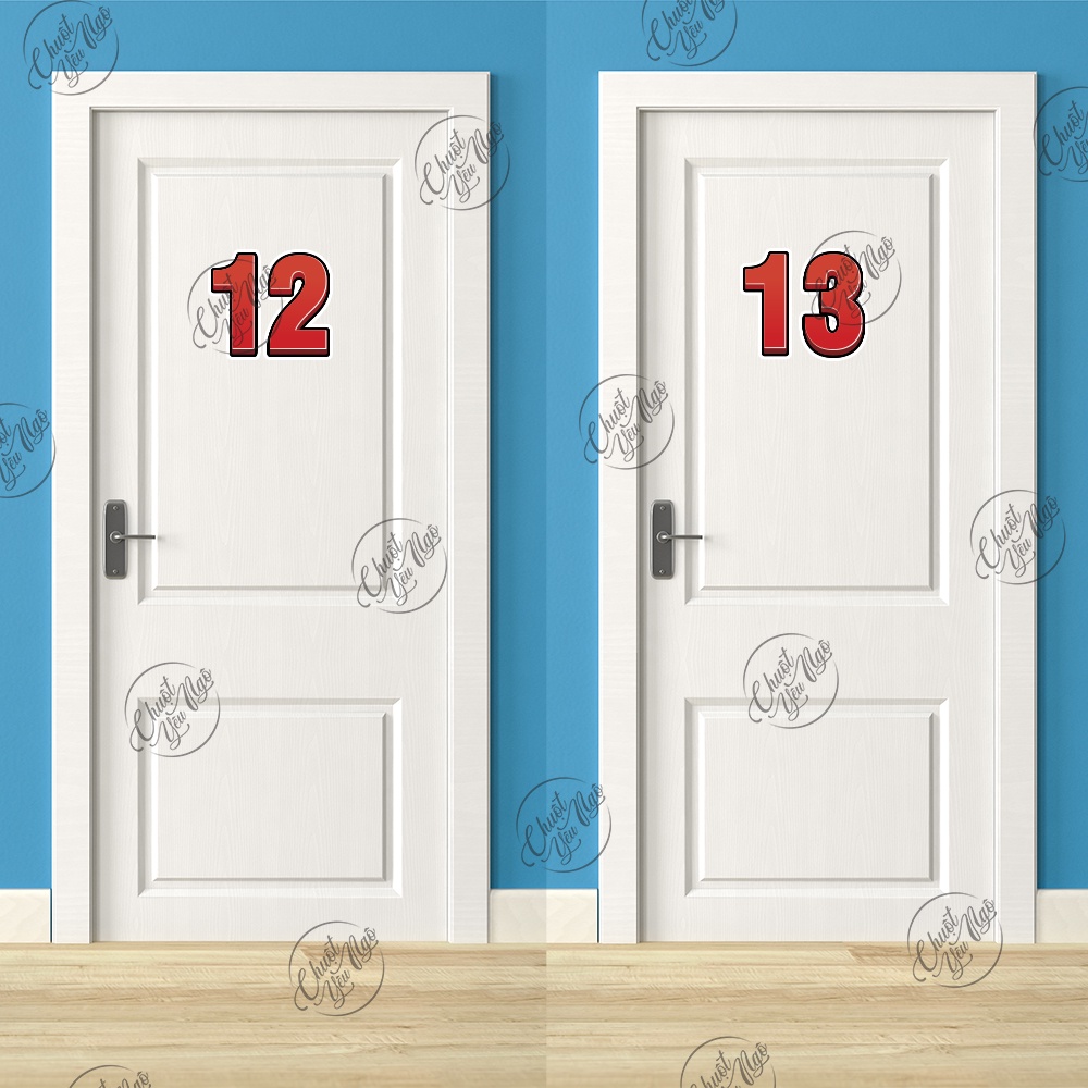 Số decal ghép giá tiền trang trí quán ăn menu xe cà phê quán nước sô phòng số xe