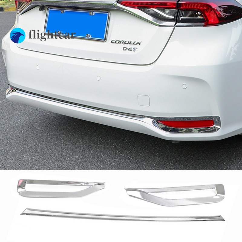 Vỏ đèn hậu bằng kim loại flightcar cho toyota corolla altis 2020 2021 2019 2022 g12 ô tô phía sau đèn sương mù khung lông mày trang trí vỏ chrome phụ kiện ngoại thất ô tô