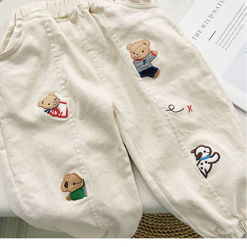 Mới Quần Dài Thêu Họa Tiết Phong Cách Thời Trang Cho Bé Trai