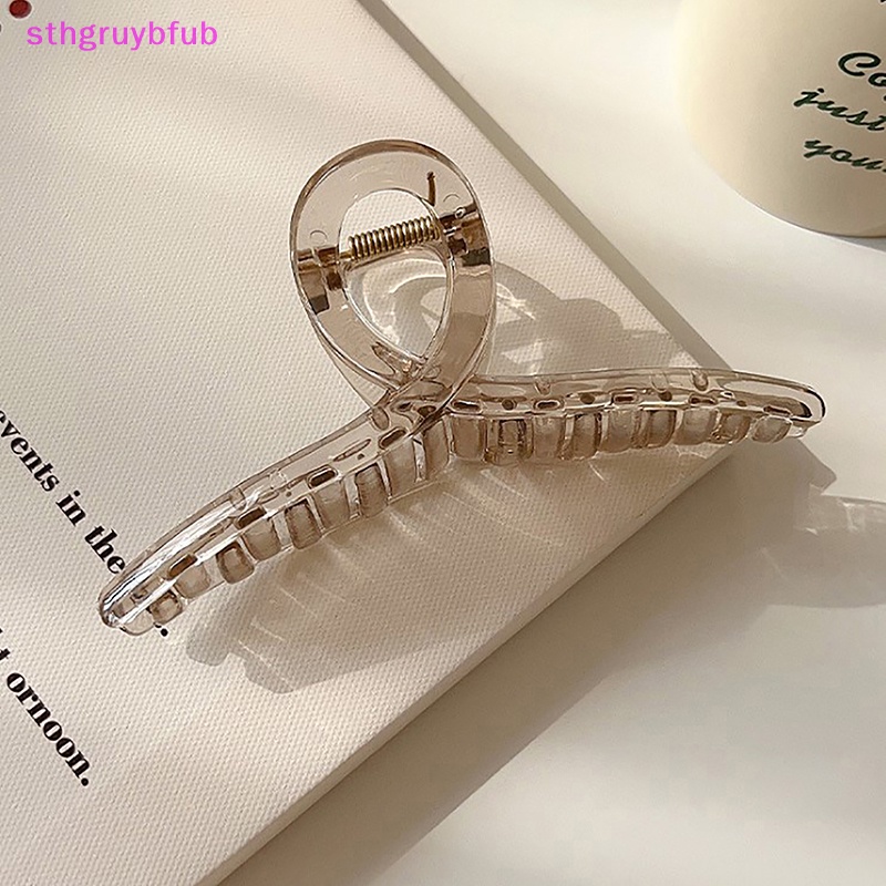 Sthb kẹp cá mập hình học màu xám nhựa hàng ngày kẹp tóc đơn giản của phụ nữ phụ kiện tóc thanh lịch vn