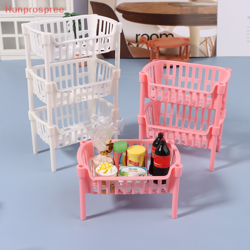 Hanprospree> 1/12 dollhouse mini food fruit storage giỏ búp bê nhà có thể xếp chồng lên nhau giỏ trang trí nhà búp bê phụ kiện tốt