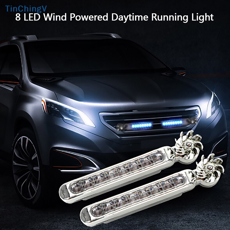 1 cái chạy bằng gió 8 led xe drl ban ngày đèn chạy ban ngày cảnh báo sương mù đèn pha tự động [mới]
