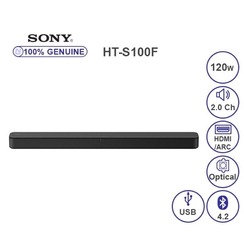 Loa thanh soundbar Sony 2.0 HT-S100F 120W hàng chính hãng