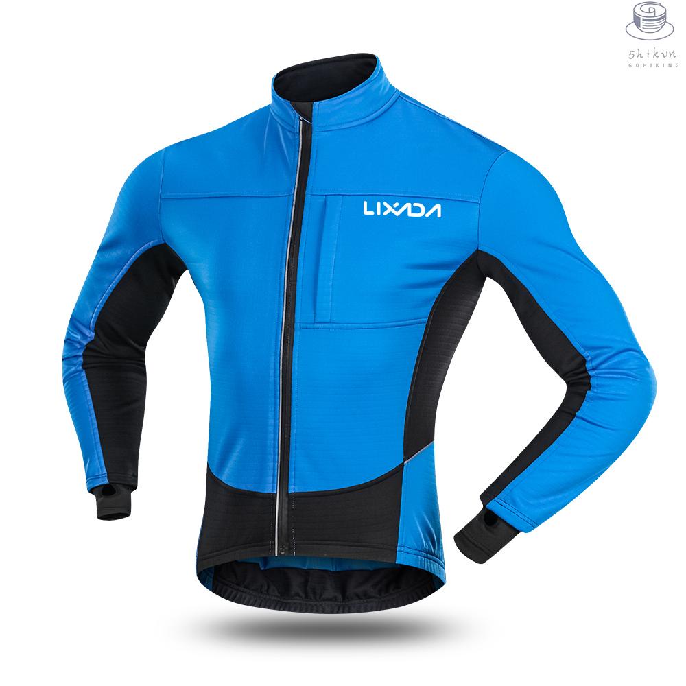 Lixada nam giới áo khoác chống gió đi xe đạp mùa đông nhiệt cực lông cừu mtb xe đạp đi xe đạp chạy bộ quần áo thể thao ja