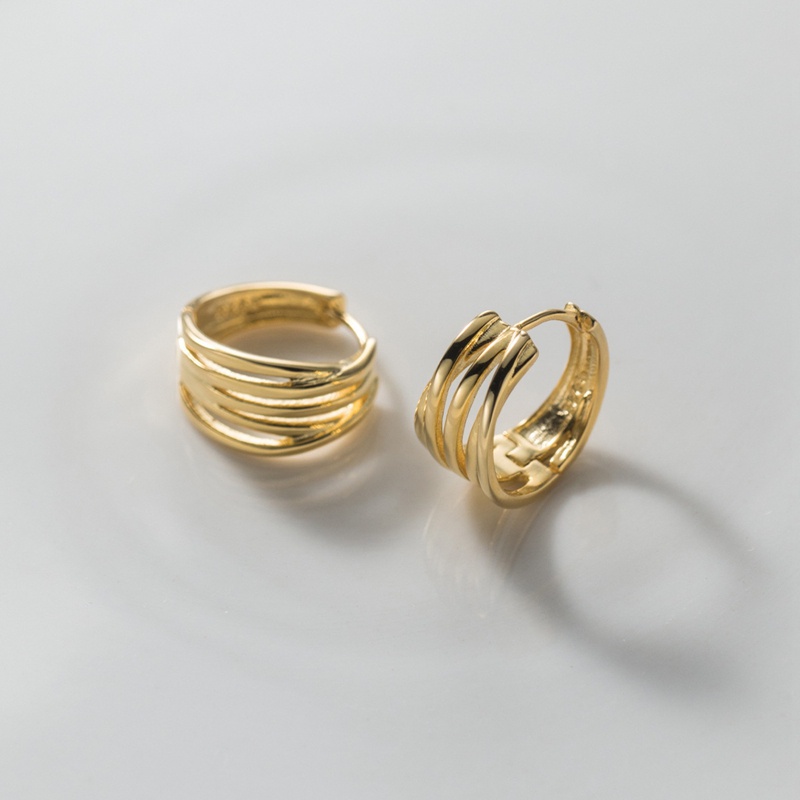 Khuyên Tai Hình Chữ Thập Quấn Chéo Nhiều Lớp