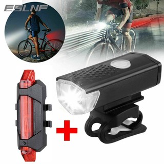 ESLNF Mtb Đèn Trước Xe Đạp Usb Led Có Thể Sạc Lại Không Thấm Nước Đèn Pha Xe Đạp Leo Núi Cảnh Báo An Toàn Đèn Phụ Kiện Đi Xe Đạp Đen Xe Đạp Pha Trước Và Sau