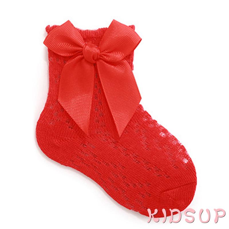 Kidsup1-toddler girls vớ mắt cá chân mùa hè lưới thoáng khí nơ công chúa vớ cho tiệc cưới du lịch