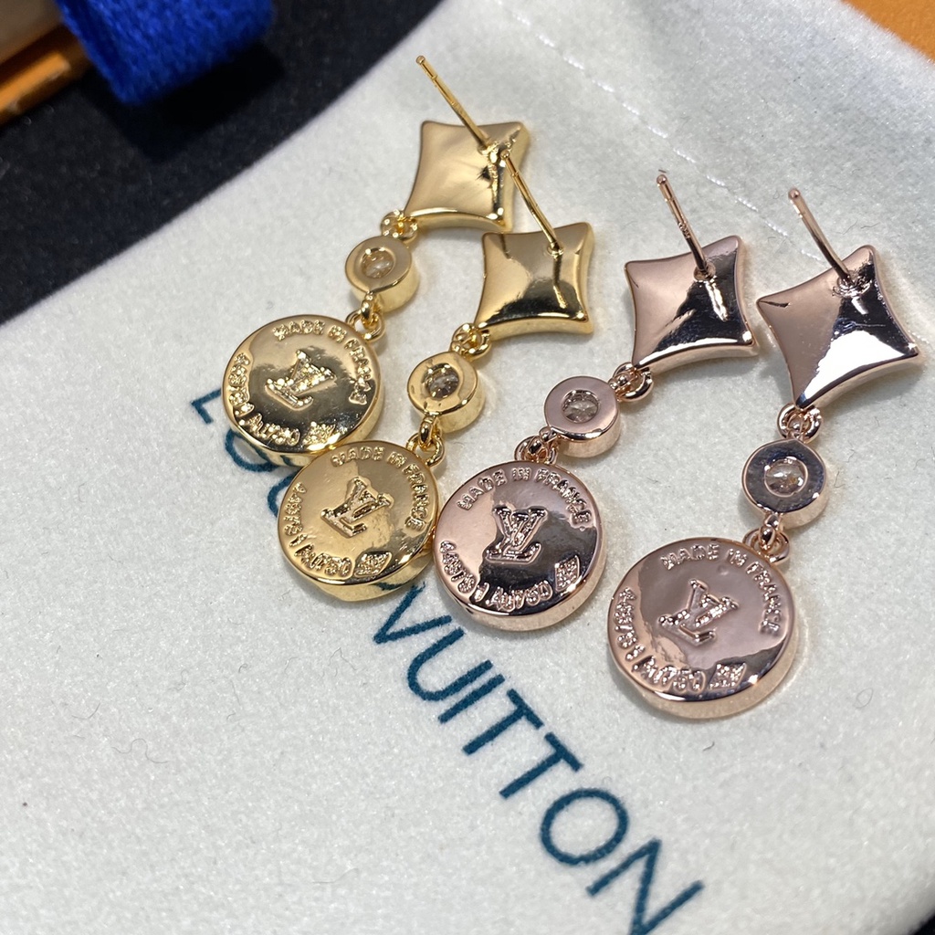 Lv Bông Tai Thép Titan Hình logo Chữ Thời Trang Cho Nữ