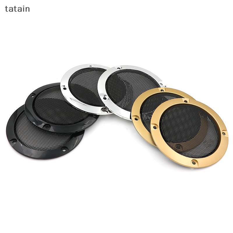 Tatain 3 "inch vỏ loa âm thanh trang trí vòng tròn lưới kim loại lưới tản nhiệt 2 chiếc vn