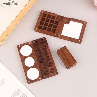 Weijiaott portable travel handmade watercolor paint palette oil paint tray box empty box mini black walnut paint box vn