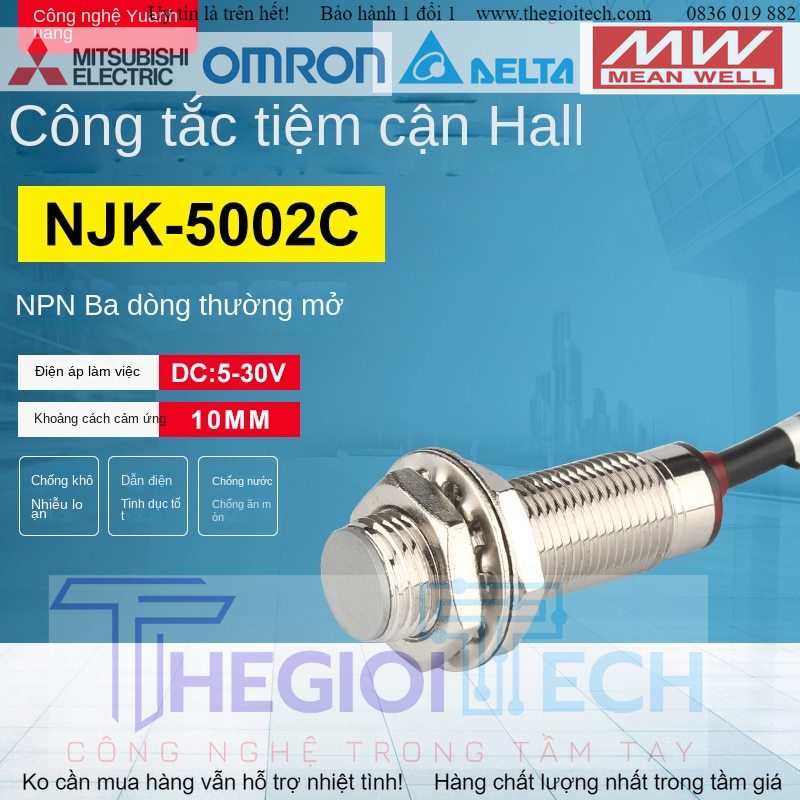 Công Tắc Tiệm Cận NJK-5002C NPN Ba Dây Thường Phát Công Tắc Hall Nam Châm