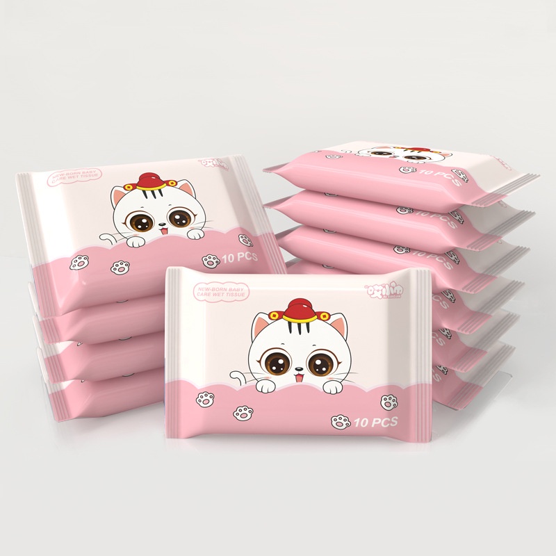 Carpe diem 10 miếng khăn giấy ướt baby ten pieces of non-woven wet tissue paper